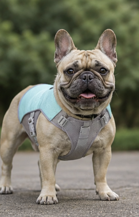 French Bulldog wearing the Cool Paws cooling vest